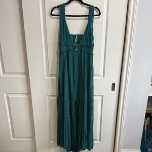 Free People Hadlee Maxi Dress in Bayou (dark teal)